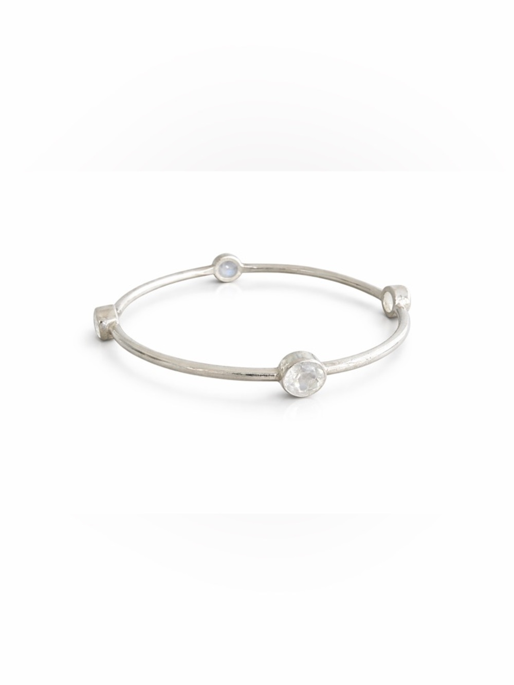 Sterling Silver Moonstone Bangle Bracelet New